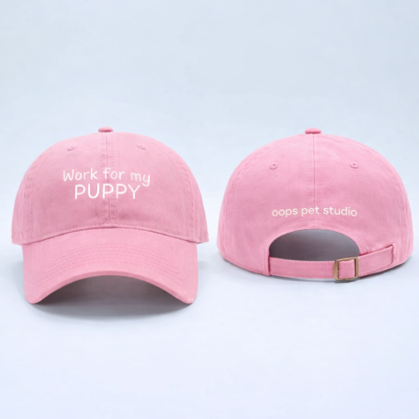 Work For My Puppy Cap – Blush Pink
