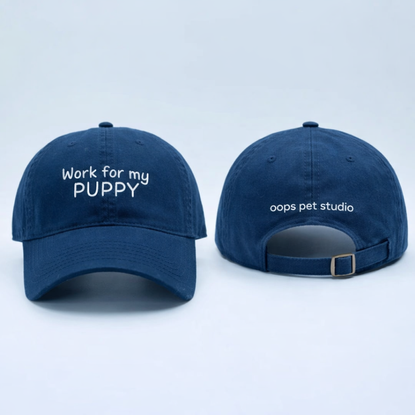 Work For My Puppy Cap – Washed Navy