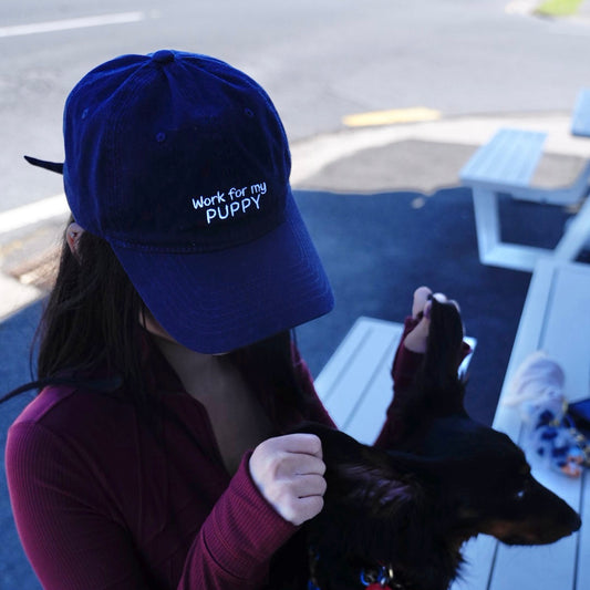 Work For My Puppy Cap – Washed Navy